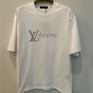 Louis Vuitton White LVovers Logo Short Sleeve Tee - Men's